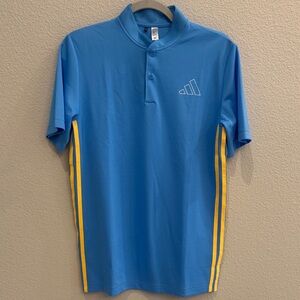 Adidas Youth Shirt in Blue with Yellow Stripes